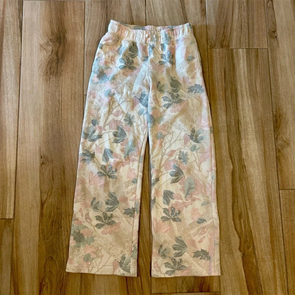 Abercrombie Kids Sweatpants Girls 13/14 Multicolor Floral Camo Wide Leg